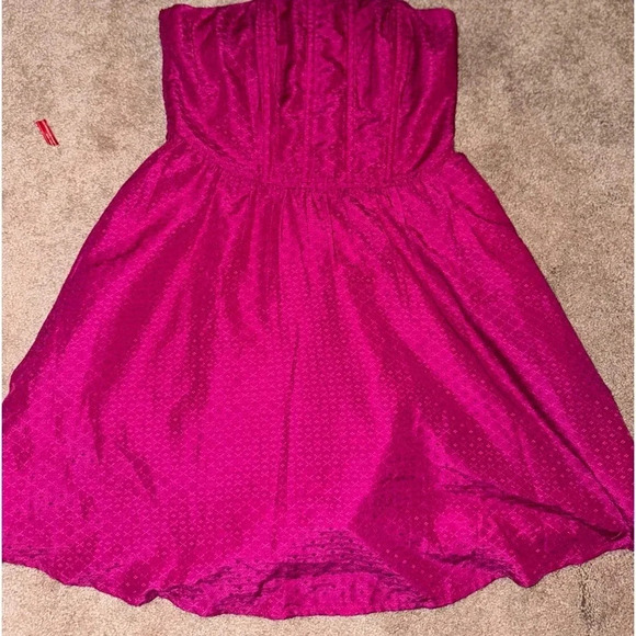 - HOT PINK BAND OF THE FREE MINI CORSET TOP STRAPLESS DRESS WITH POCKETS MEDIUM - Picture 9 of 16